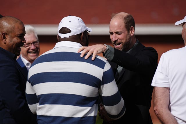 The Prince of Wales meets former Springboks player Tendai Mtawarira