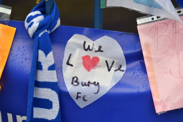 A message outside Gigg Lane