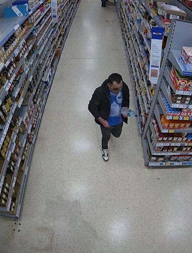 Abdul Ezedi seen in CCTV on the night of the attack at a Tesco in Caledonian Road, north London 