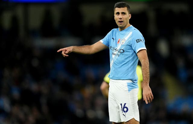 Manchester City midfielder Rodri on the field during a match