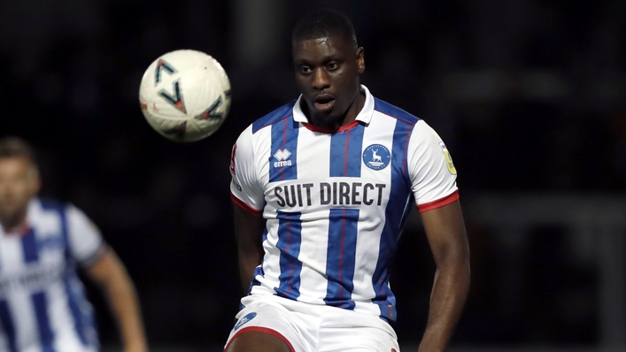 Josh Umerah opened the scoring for Hartlepool against Rochdale (Will Matthews/PA)