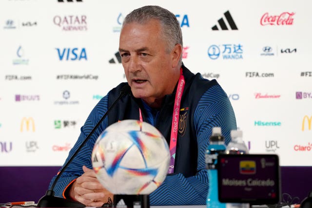 Ecuador head coach Gustavo Alfaro during a press conference at the World Cup