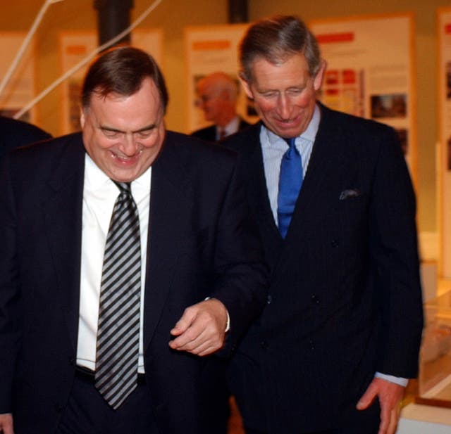 John Prescott and the then Prince of Wales in 2003