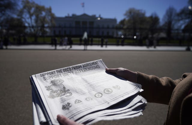 A person looks at an advert in The New York Times as Taoiseach Leo Varadkar is in Washington DC during his visit to the US for St Patrick’s Day