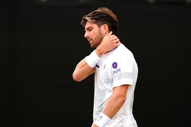 Cameron Norrie looks frustrated