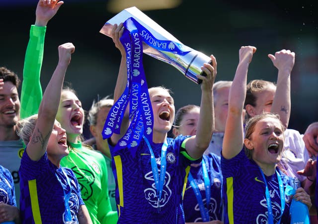 Chelsea won the Women's Super League for a third successive season last weekend (Adam Davy/PA)