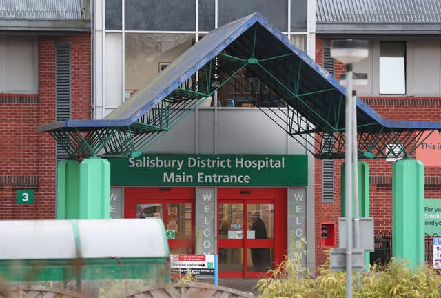The three victims of the nerve agent attack were treated at Salisbury District Hospital (Steve Parsons/PA)