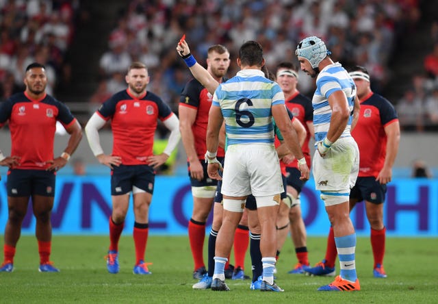 Argentina had Tomas Lavanini sent off