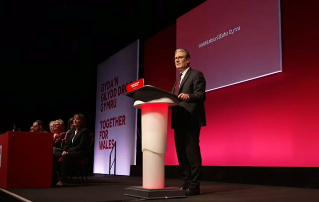 Sir Keir Starmer during his speech