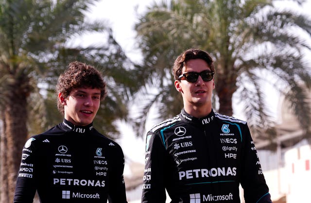 Mercedes drivers Kimi Antonelli and George Russell 