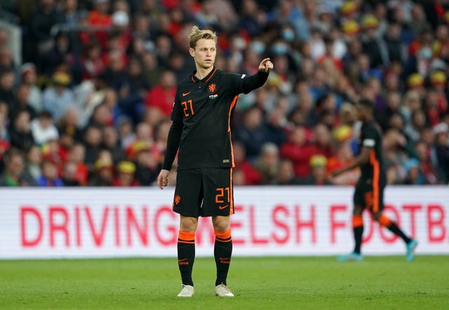Netherlands’ Frenkie de Jong during the UEFA Nations League match at the Cardiff City Stadium, Cardiff. Picture date: Wednesday June 8, 2022.