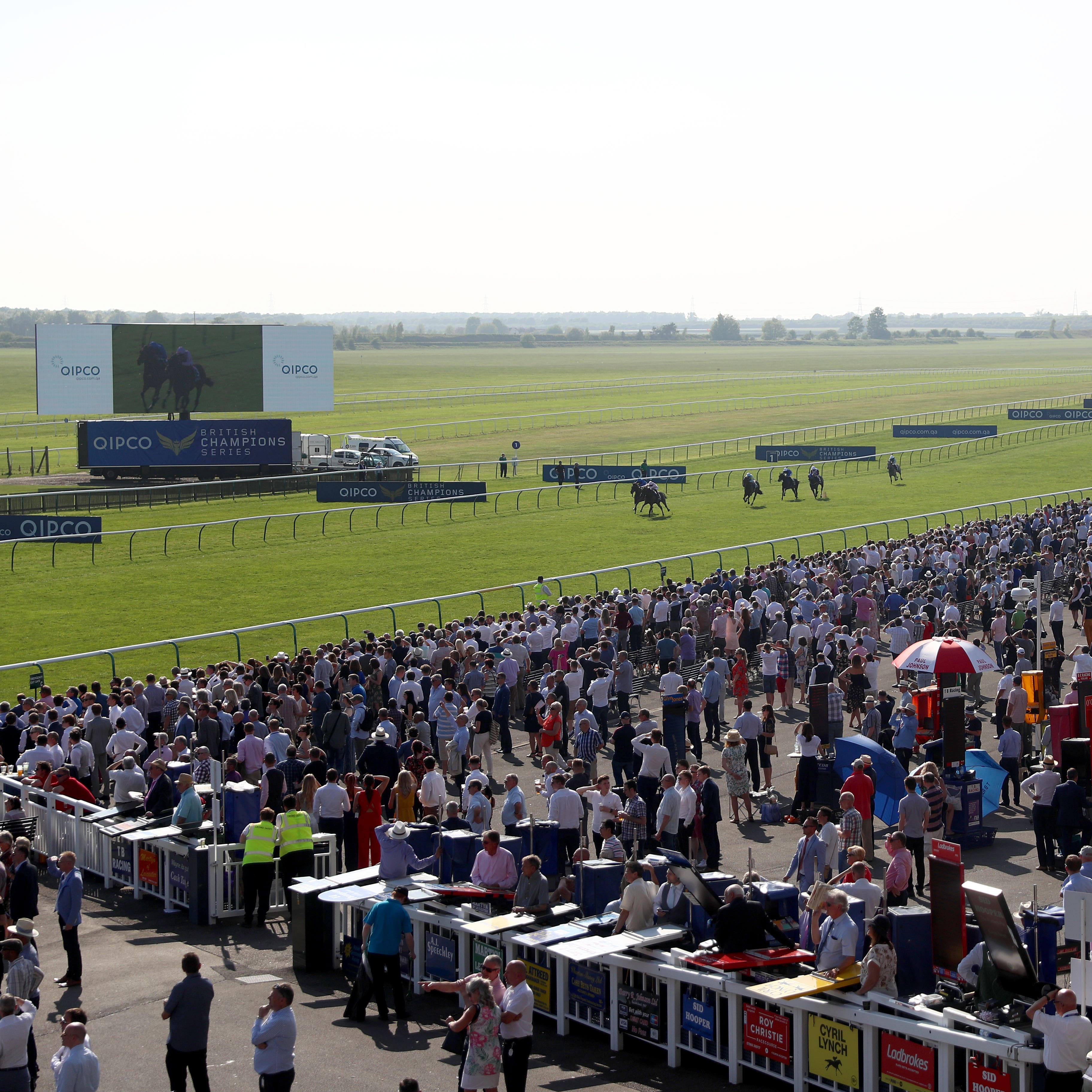 A distant view of Lah Ti Dar during the Pretty Polly Stakes at Newmarket (Tim Goode/PA)
