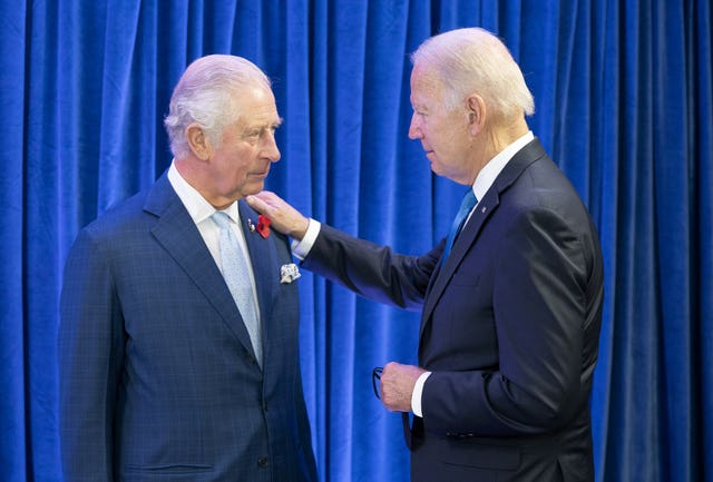 The Prince of Wales with the then-President of the United States Joe Biden ahead of their bilateral meeting during the Cop26 summit in Glasgow in 2021 