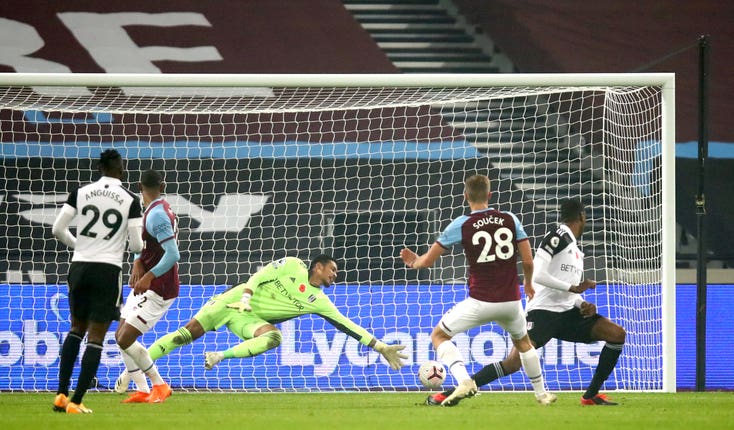 Tomas Soucek scored in stoppage time to put West Ham in front before the penalty drama