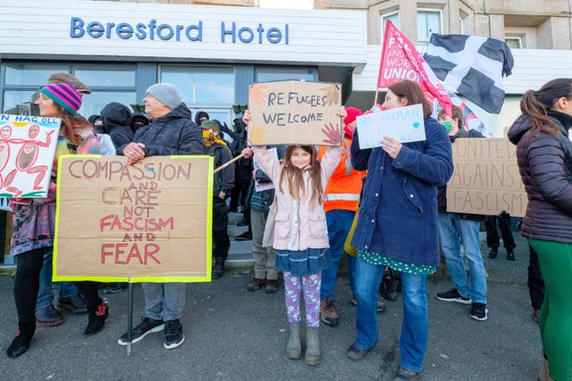 Asylum seekers protest – Newquay