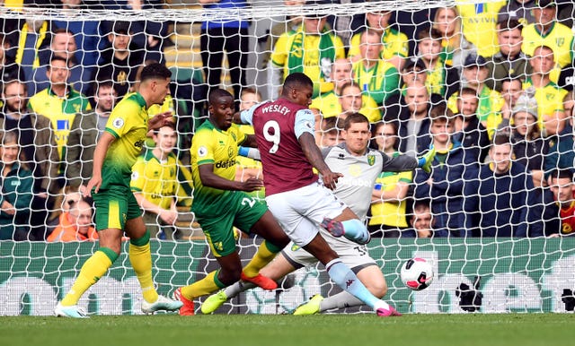 Brazilian forward Wesley scored twice as Aston Villa ran out 5-1 winners at Norwich.
