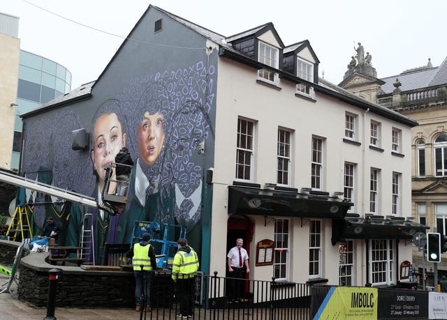Derry Girls mural in Londonderry