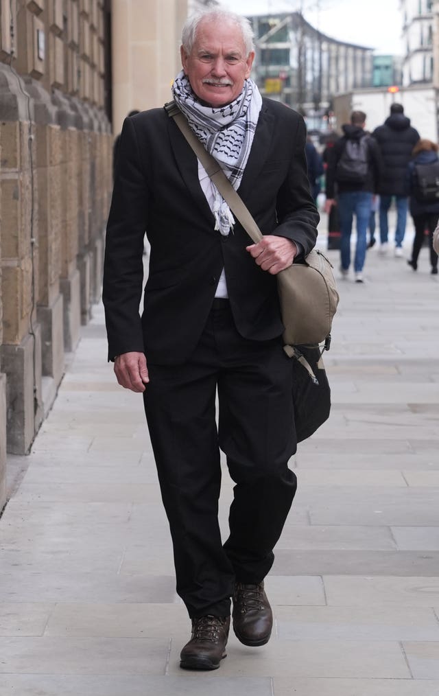Michael Rabb, from Colorado, arrives at the City of London Magistrates’ Court