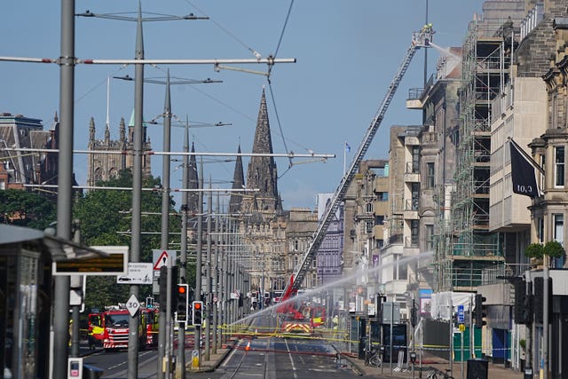 Firefighters at scene of blaze on Princes Street