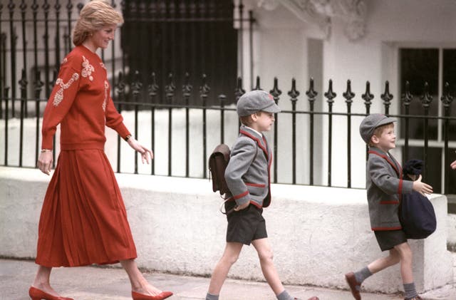 Diana with William and Harry in 1989