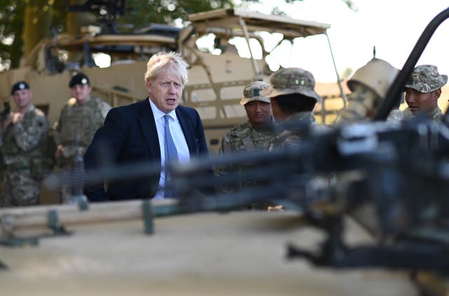 Boris Johnson visits Salisbury Plain