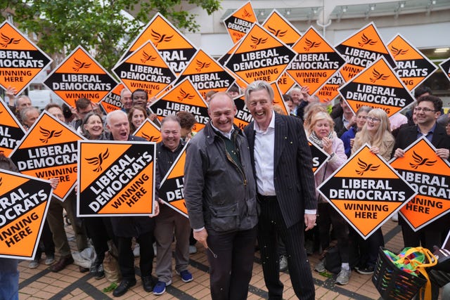 Liberal Democrat leader Sir Ed Davey and MP Paul Kohler at General Election campaign 2024