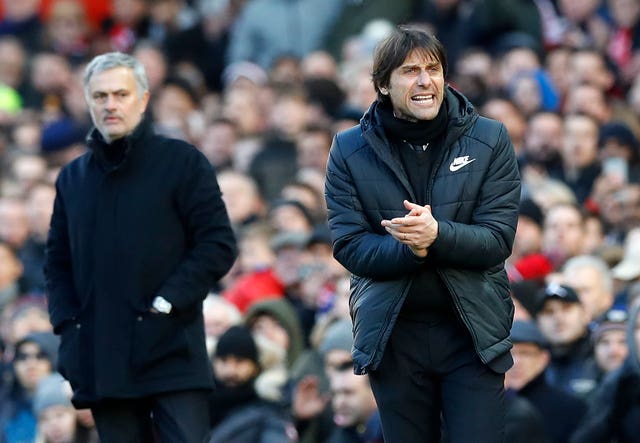 Chelsea manager Antonio Conte (right) has compared Blues record to that of Jose Mourinho