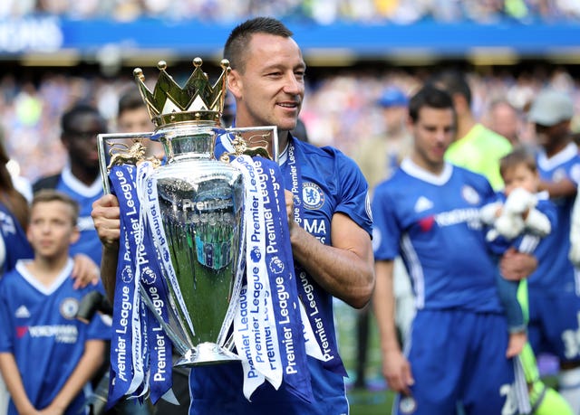 Chelsea captain John Terry with the Premier League trophy