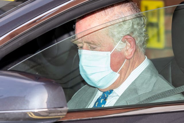 The Prince of Wales visited his father at the King Edward VII Hospital in London on Saturday (Dominic Lipinski/PA)