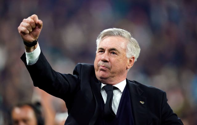 Carlo Ancelotti celebrates