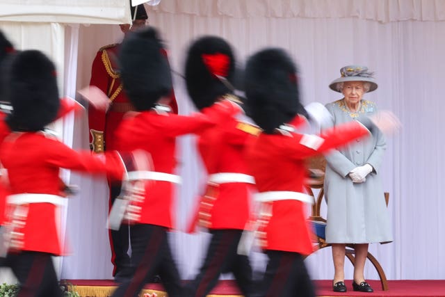 The Queen during the ceremony at Windsor Castle