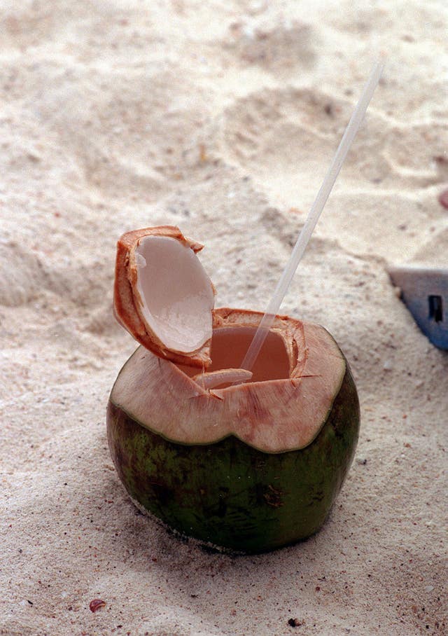 A coconut drink