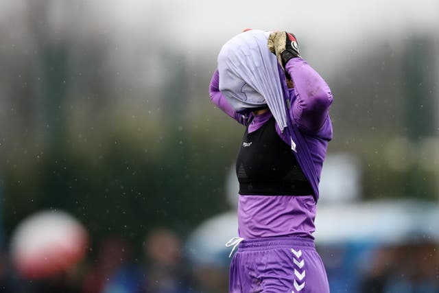 ...much to the dismay of Toffees keeper Courtney Brosnan after the 1-0 loss