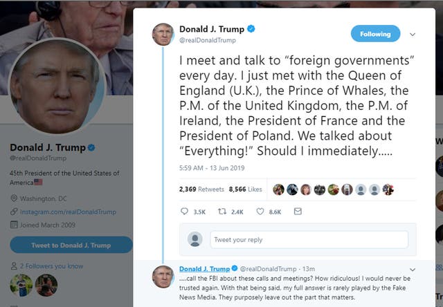 Tweet by President Trump