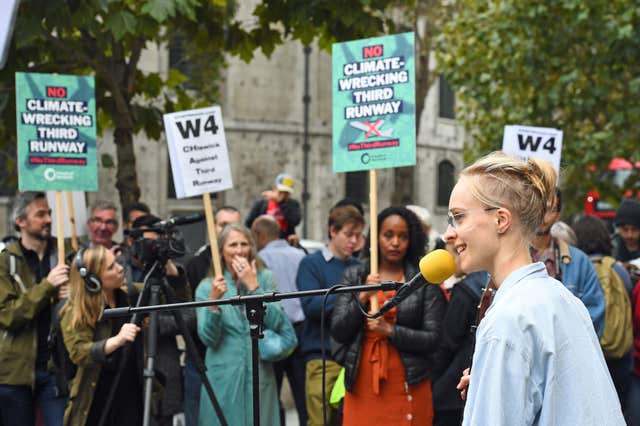 Protesters outside the Royal Courts of Justice