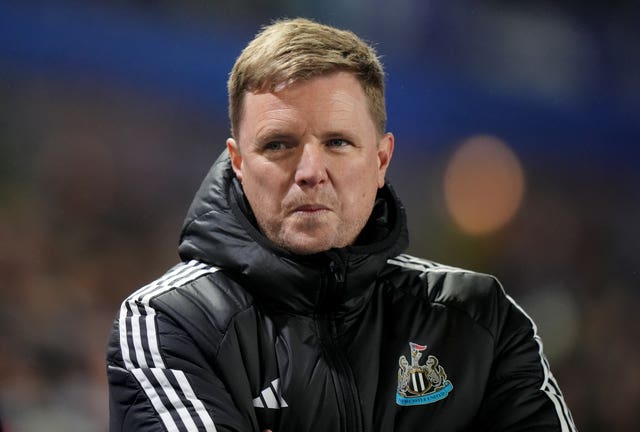Newcastle manager Eddie Howe on the touchline