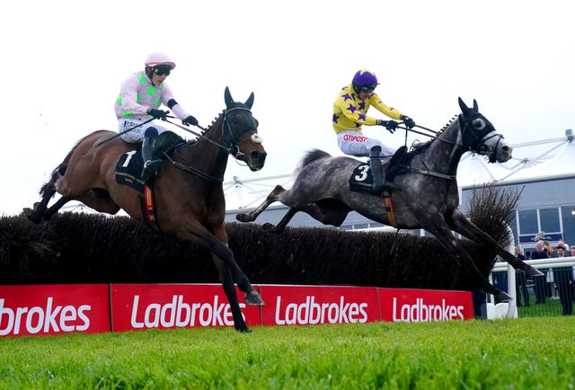 Il Etait Temps (far side) beat Gaelic Warrior at Punchestown but has had a setback