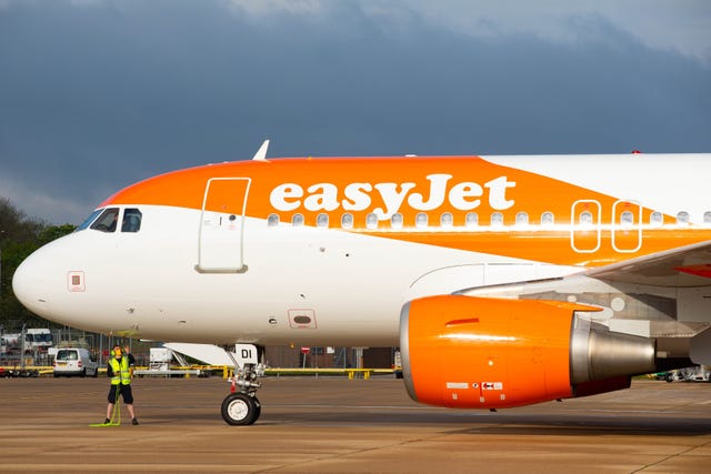 An easyJet plane at an airport