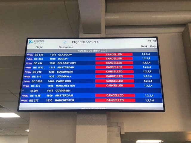 Flight departures board