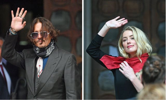 Composite of actor Johnny Depp and actress Amber Heard (Victoria Jones/PA)