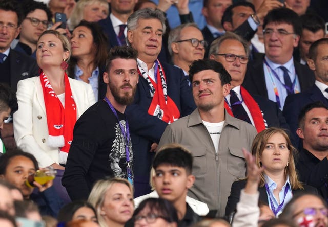 The Manchester United pair of David De Gea and Harry Maguire were in the crowd at Old Trafford