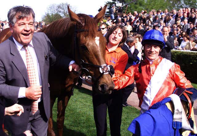 Sir Michael Stoute with Russian Rhythm and Kieren Fallon 