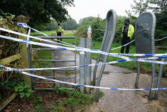 A police cordon in Franklin Park, Braunstone Town, Leicester