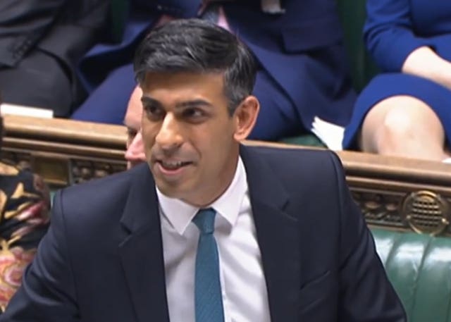 Rishi Sunak speaking during Prime Minister’s Questions