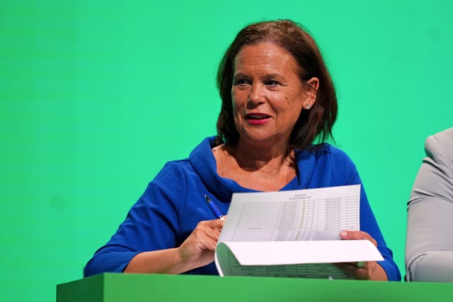 Sinn Fein leader Mary Lou McDonald at the Ard Fheis