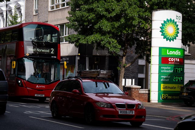 Fuel prices at a petrol station in Westminster, central London on September 28 2026 