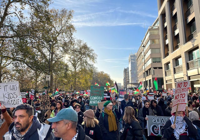 Protesters in London