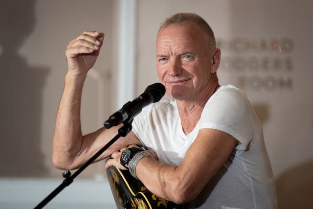 Sting performs a song from The Last Ship musical