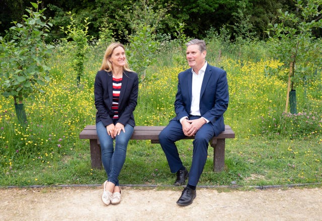 Labour leader Keir Starmer and party candidate Kim Leadbeater