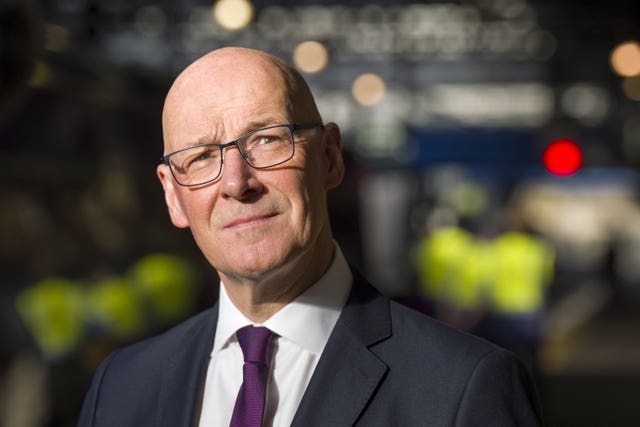 John Swinney visit to Edinburgh Waverley station